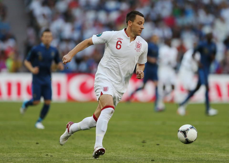 John Terry of England in action during the UEFA EURO 2012 group D match between France and England at Donbass Arena on June 11, 2012 in Donetsk, Ukraine.