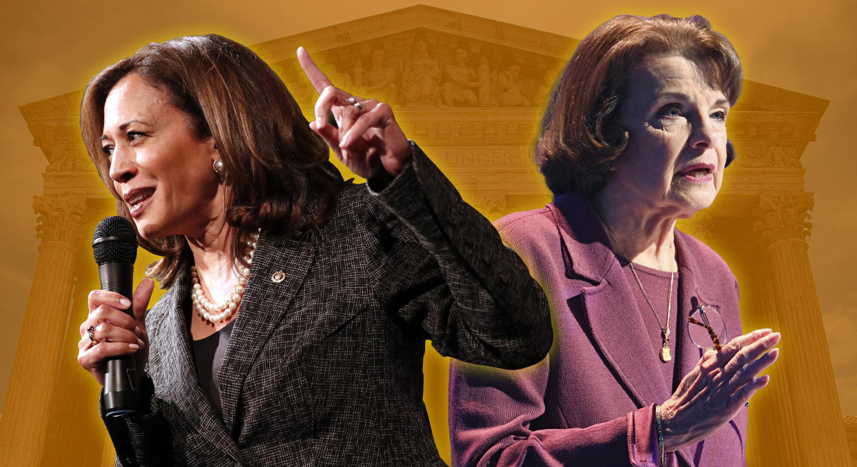 Kamala Harris and Dianne Feinstein