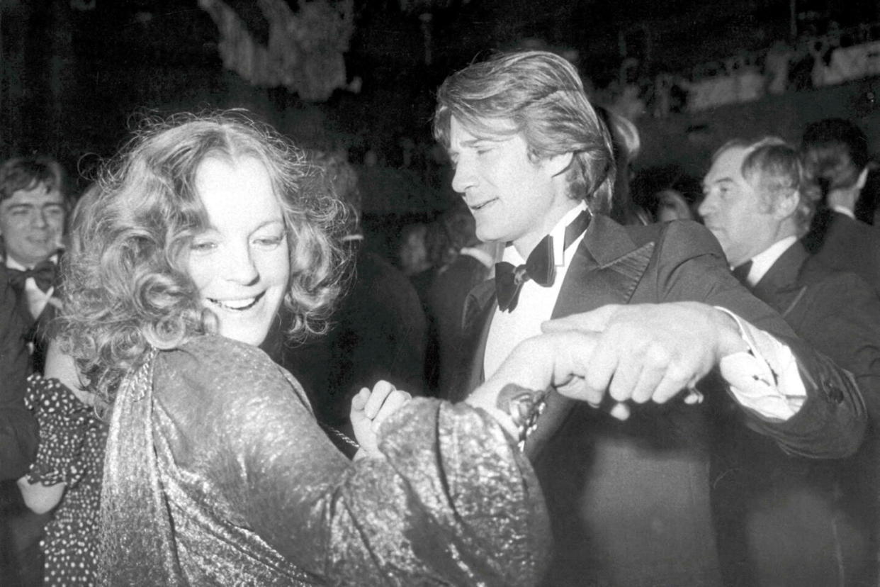 Romy Schneider et son mari Daniel Biasini, à Munich (Allemagne), le 14 janvier 1978.  - Credit:DPA/Abaca