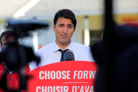 Canada's Prime Minister Justin Trudeau campaigns in Fredericton