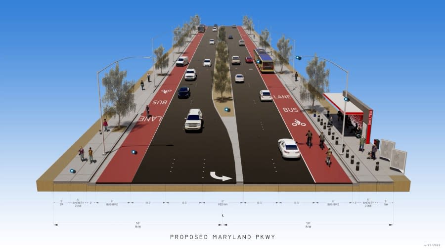 Proposed renderings for the Maryland Parkway project (RTC Southern Nevada)