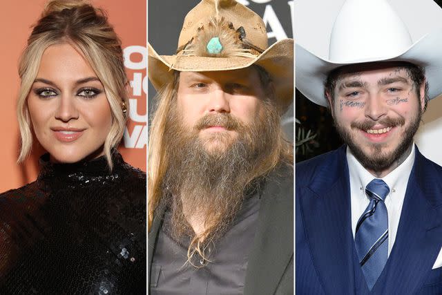 <p>Todd Williamson/NBC via Getty, ANGELA WEISS/AFP via Getty, Broadimage/Shutterstock</p> Kelsea Ballerini, Chris Stapleton and Post Malone