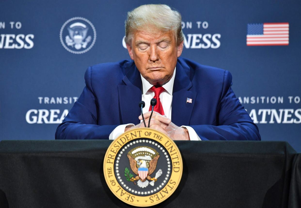 Donald Trump hosts a roundtable with faith leaders and small business owners at Gateway Church Dallas Campus in Dallas, Texas,: AFP via Getty Images