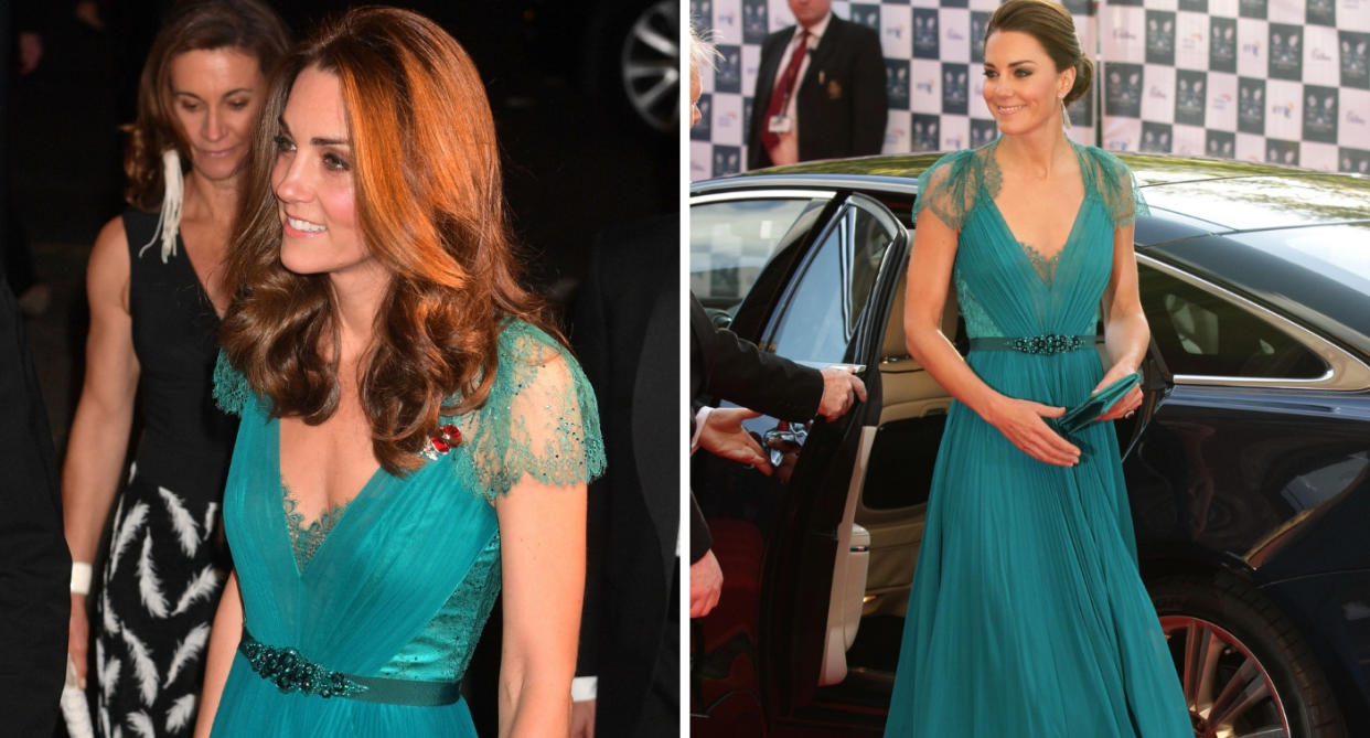 Kate rewore a Jenny Packham dress from 2012 for the Tusk Conservation awards (PA)