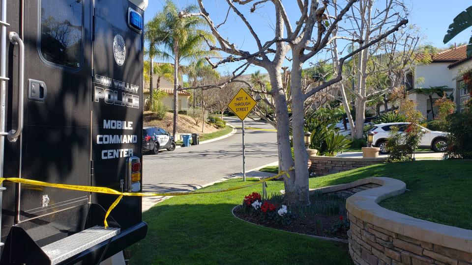 Simi Valley police investigated a shooting on Dusty Rose Court that killed a man and left a woman in critical condition on Tuesday, Jan. 25, 2022.