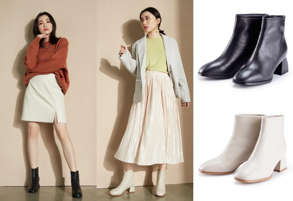 ORIN 俐落真皮拉鍊造型中跟女短靴(兩色) 腳背拉鏈造型設計，擁有獨特魅力，粗跟設計平穩好走