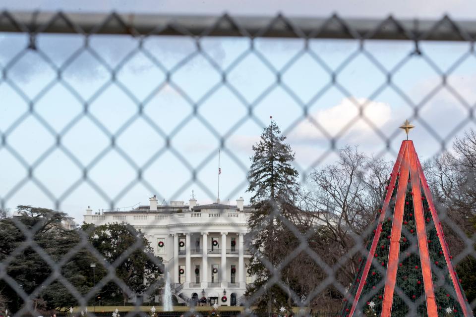 The National Christmas Tree on the Ellipse near the White House is closed due to the partial government shutdown in Washington, Monday, Dec. 24, 2018.