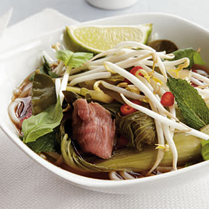 Vietnamese Beef-Noodle Soup with Asian Greens