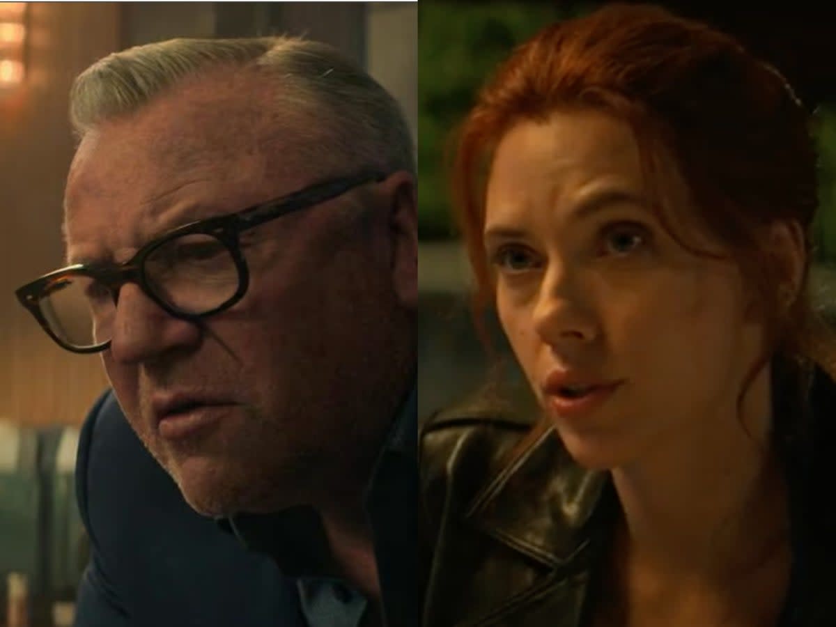 Ray Winstone and Scarlett Johansson in ‘Black Widow’ (Marvel Studios)