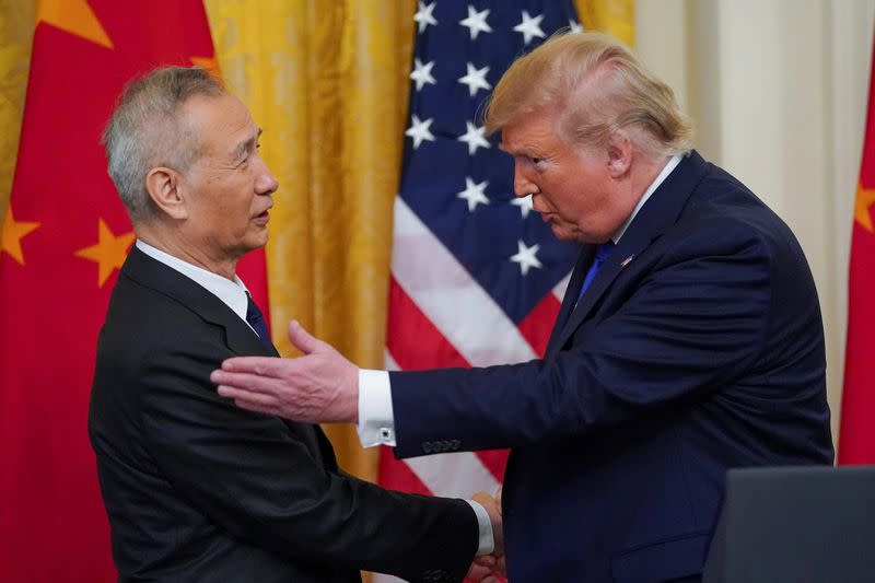 U.S. President Trump hosts U.S.-China trade signing ceremony at the White House in Washington