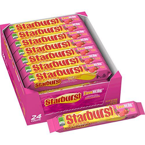13) Starburst FaveREDs Fruit Chews Candy, 24-Pack