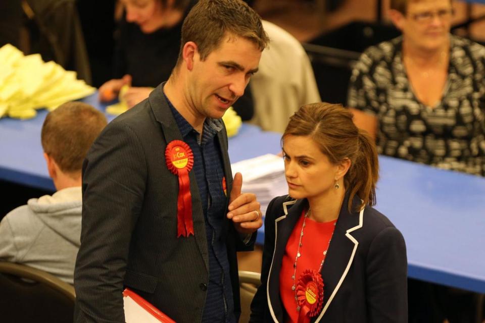 Brendan Cox with his wife Jo at the General Election count