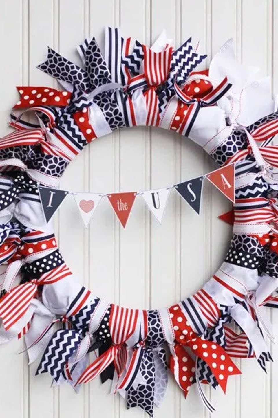 Red, White, and Blue Ribbon Wreath