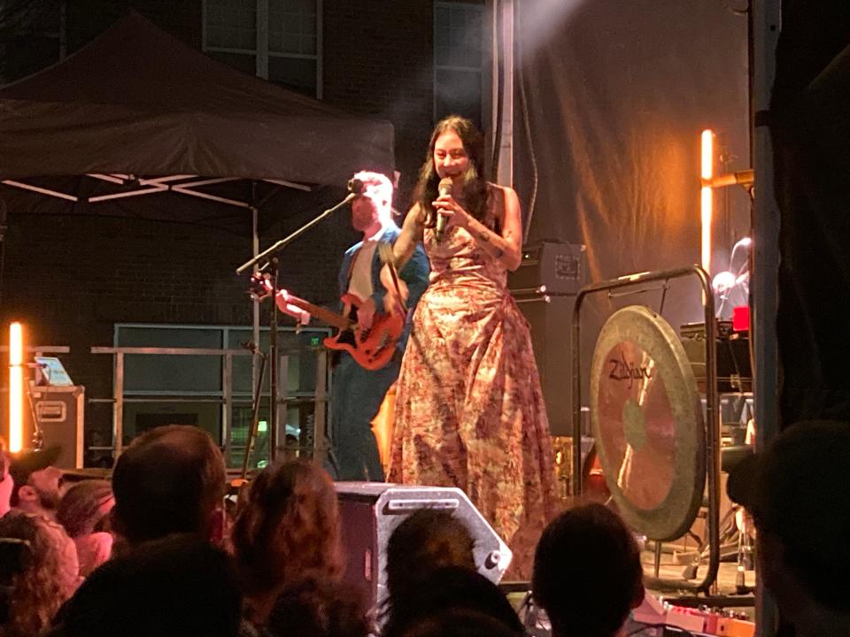 Michelle Zauner of Japanese Breakfast performs May 14, 2022 at the Waking Windows festival in Winooski.