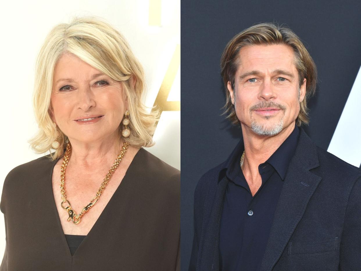 Martha Stewart thinks Brad Pitt "looks better and better as the years go by."