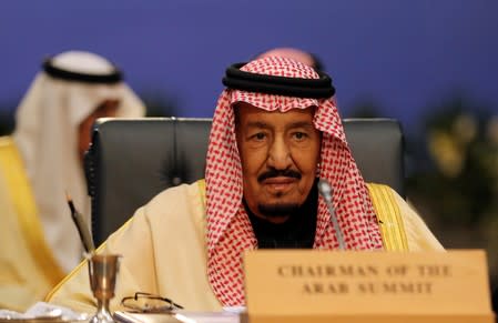 FILE PHOTO: Saudi Arabia's King Salman attends Arab league and EU summit, in Sharm el-Sheikh