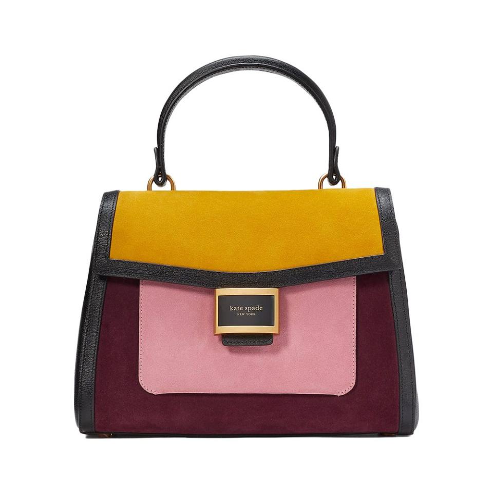 <p><a href="https://go.redirectingat.com?id=74968X1596630&url=https%3A%2F%2Fwww.katespade.com%2Fproducts%2Fkaty-colorblocked-suede-medium-top-handle-bag%2FKC910-001.html&sref=https%3A%2F%2Fwww.elle.com%2Ffashion%2Fshopping%2Fg45224536%2Fbest-suede-bags%2F" rel="nofollow noopener" target="_blank" data-ylk="slk:Shop Now;elm:context_link;itc:0;sec:content-canvas" class="link ">Shop Now</a></p><p>Katy Colorblocked Suede Medium Top-Handle Bag</p><p>katespade.com</p><p>$428.00</p><span class="copyright">Courtesy of retailers</span>