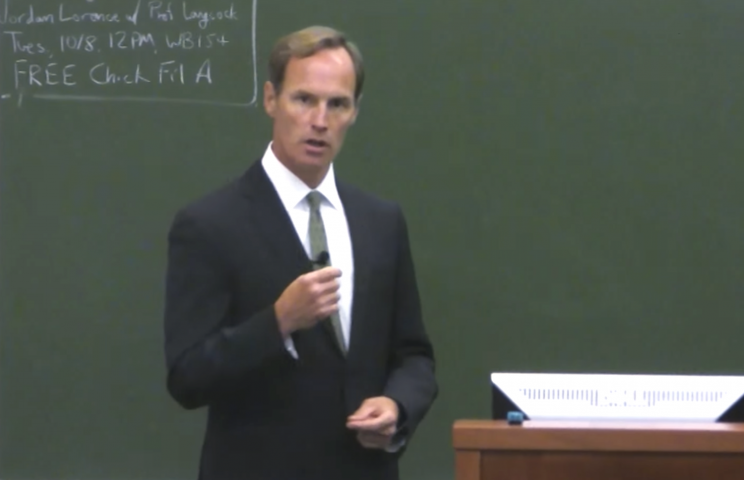 Jim Donovan lectures to UVA law students in 2013.