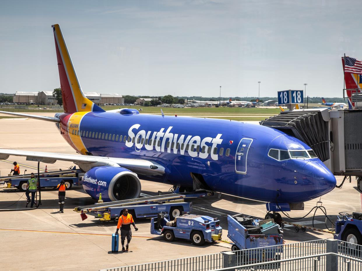 Southwest Airlines Boeing 737 at Austin International Airport, Texas