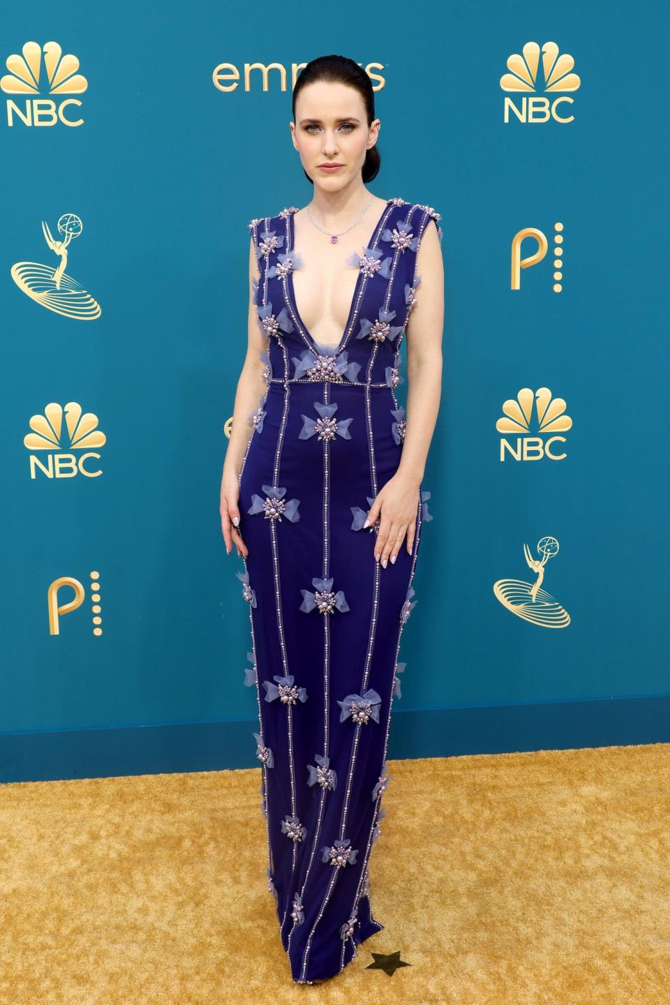 Rachel Brosnahan attends the 2022 Emmys.