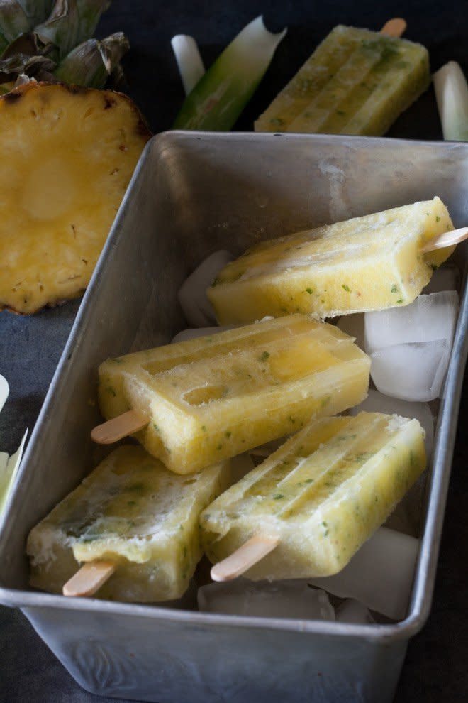 <strong>Get the <a href="http://www.sweet-remedy.com/2013/07/pineapple-mint-popsicles/" target="_blank">Pineapple Mint Popsicles</a> recipe from Sweet Remedy</strong>