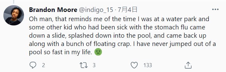 One unfortunate social media user remarked on how they had encountered a similar occurrence in the pool. (Screengrab from Twitter)