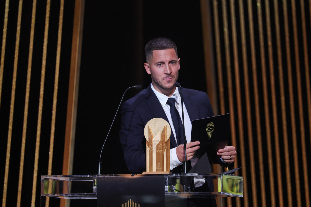 Eden Hazard, lors de la dernière cérémonie du Ballon d’Or France Football, le 30 octobre 2023, à Paris. 