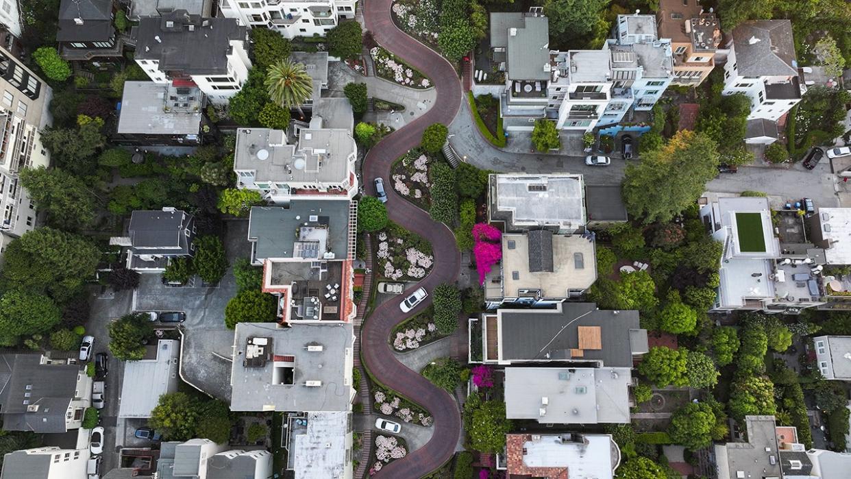 Lombard Street aerial view