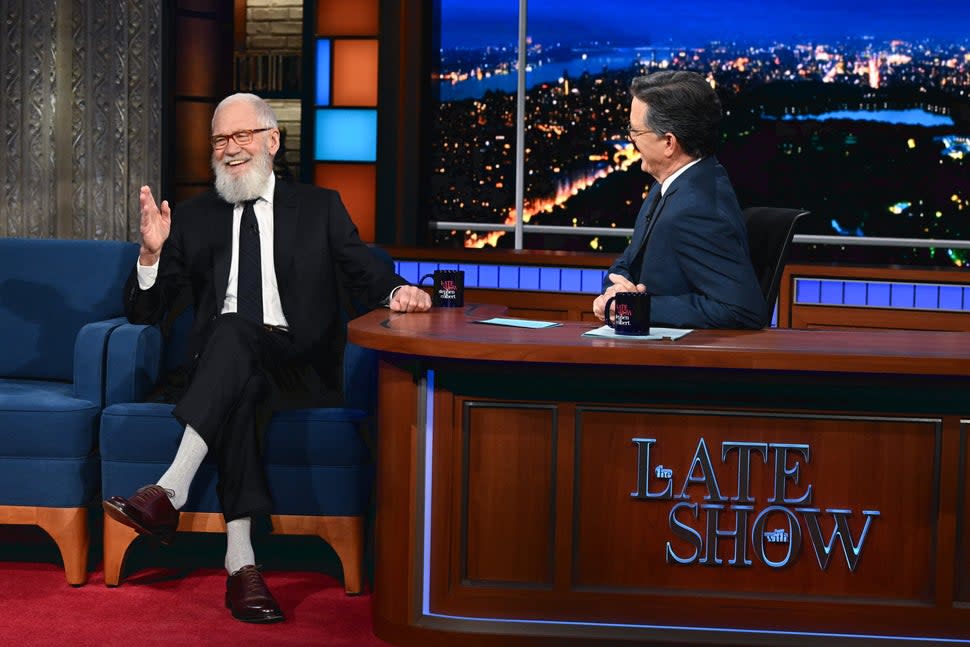 Stephen Colbert and David Letterman