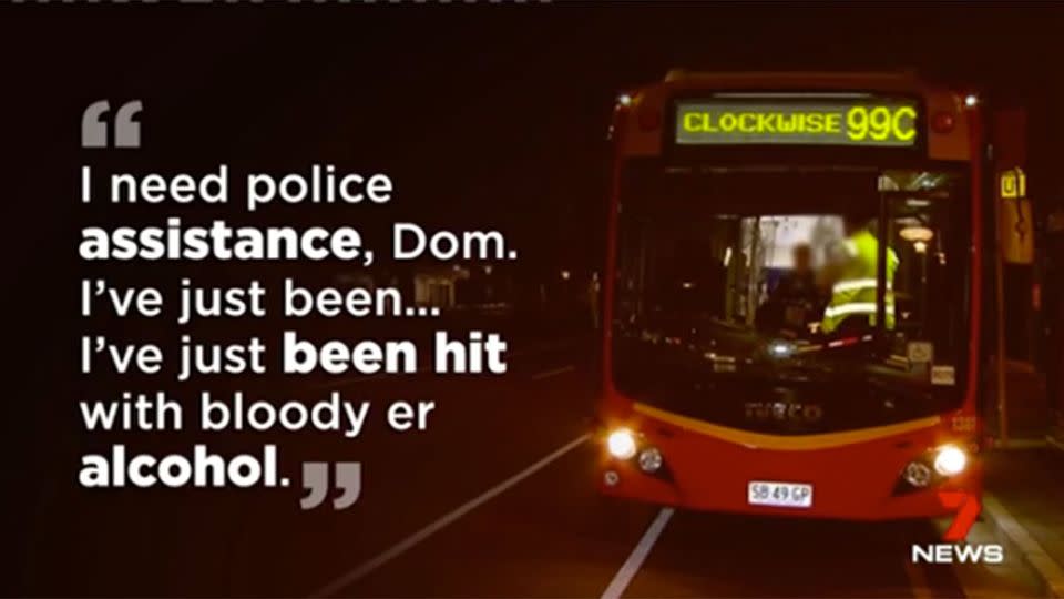 The distress call that the bus driver called in. Source: 7 News