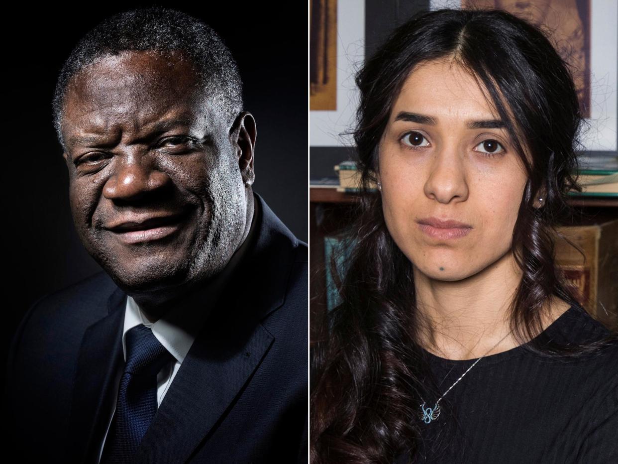 Nadia Murad and Denis Mukwege won the Nobel Peace Prize 2018: AFP/Getty/Reuters