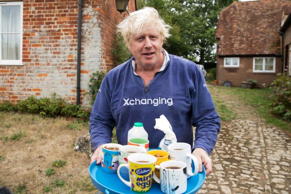 Boris Johnson outside his Thame home in 2018 after his comments about women wearing burkas sparked outrage (PA)