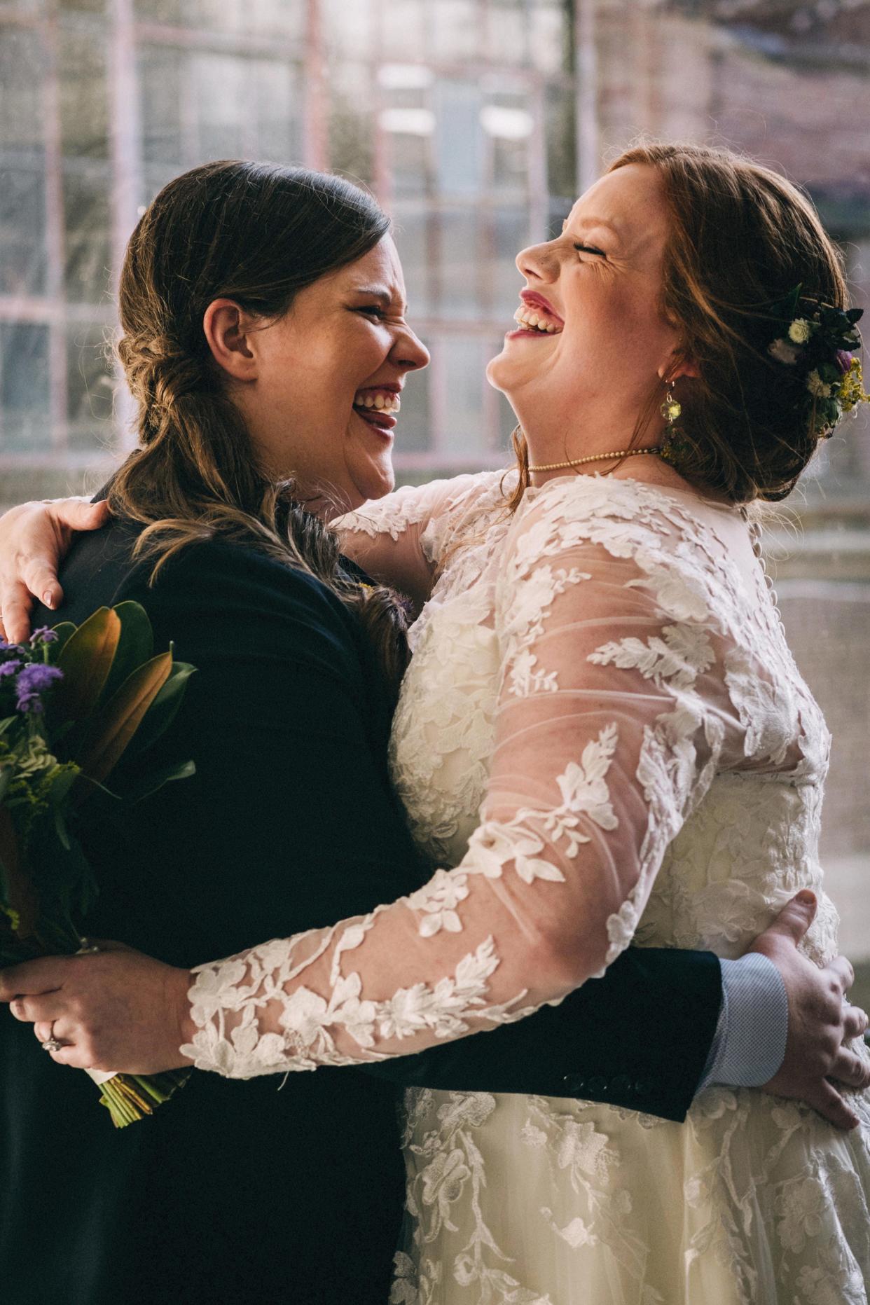 This photo by Sarah Katherine Davis was taken at Mellwood Art Center. Both businesses are members of Inclusive Kentucky Weddings. 

“We have ALWAYS been an LGBTQ-friendly community at Mellwood, now in our 12th year of business. We have had many commitment ceremonies in the past and now weddings between LGBTQ+ couples,” Mellwood Art Center says in its member statement.