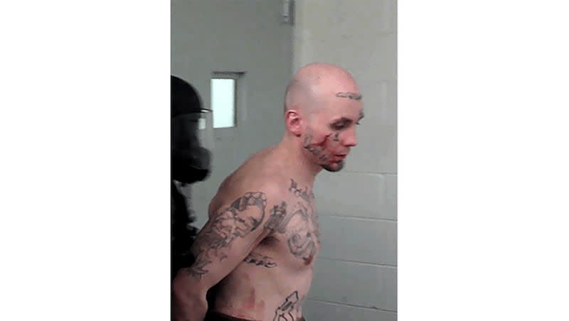 This undated photo provided by city of Boise, Idaho, shows Skylar Meade. Three correctional officers were shot, two by a suspect and one by responding police, during a brazen overnight attack to break Mead, a prison inmate, out of an Idaho hospital, authorities said on Wednesday, March 20, 2024. Meade and his alleged accomplished have been apprehended.