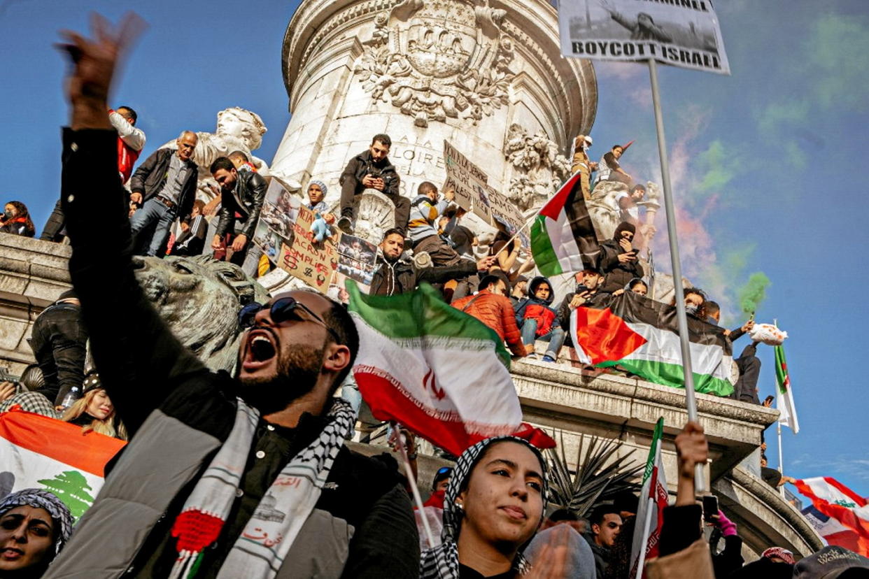 Des manifestations en soutien à la Palestine sont organisées dans plusieurs villes en France samedi.  - Credit:SARA KONTAR / Middle East Images / Middle East Images via AFP