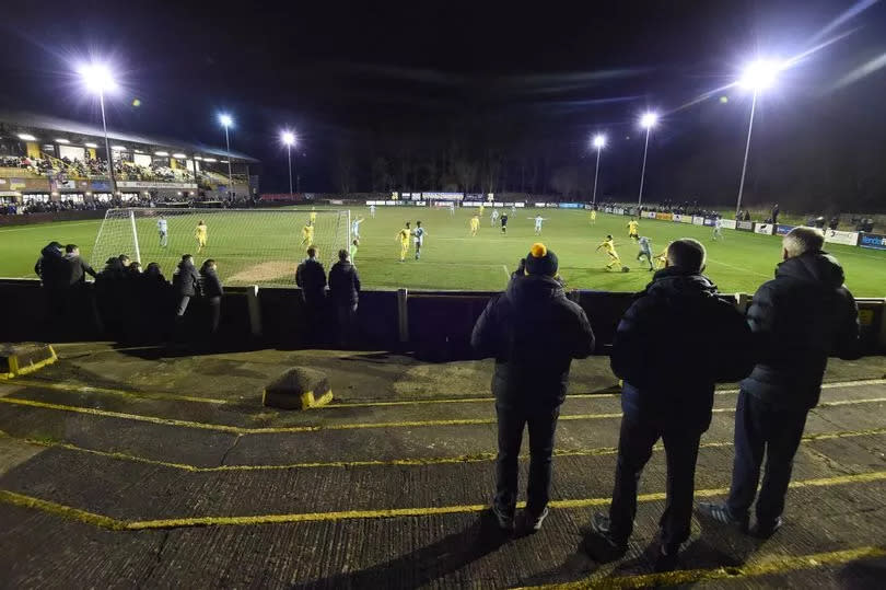 Prescot Cables FC playing a home match earlier this season