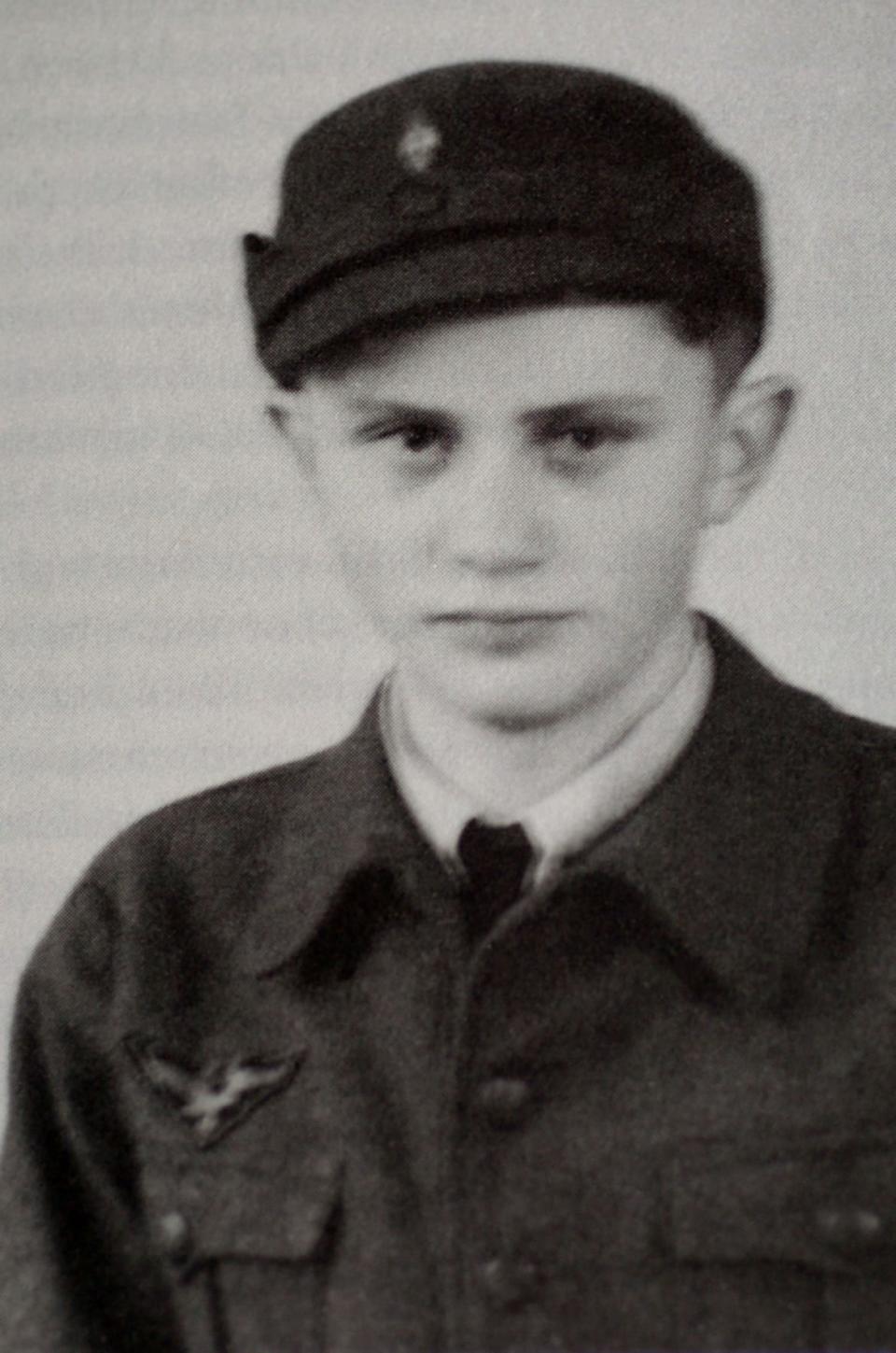 <div class="inline-image__caption"><p>Joseph Ratzinger as a German Air Force assistant in 1943. Ratzinger was elected pope April 19, 2005 and took the name Benedict XVI. </p></div> <div class="inline-image__credit">German Catholic News Agency KNA via Getty Images</div>