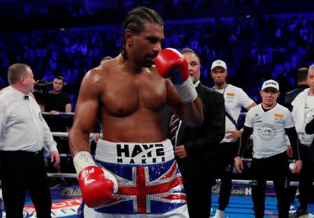 Tony Bellew vs David Haye - O2 Arena, London, Britain - May 5, 2018 David Haye looks dejected after being stopped in his fight against Tony Bellew Action Images via Reuters/Andrew Couldridge