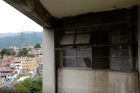 A broken window is seen at the Jose Gregorio Hernandez hospital in the slum of Catia in Caracas, Venezuela November 20, 2018. Picture taken November 20, 2018. REUTERS/Marco Bello