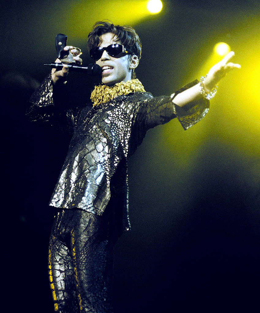 The Artist formerly known as Prince  performing at Shoreline Amphitheater in Mountain View Calif. on October 10th, 1997.  