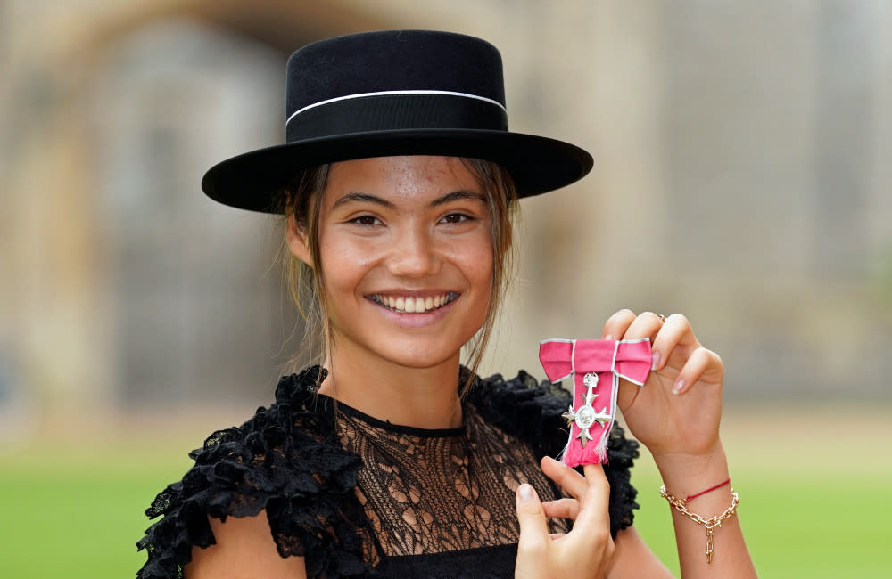 Emma Raducanu has received her MBE credit:Bang Showbiz