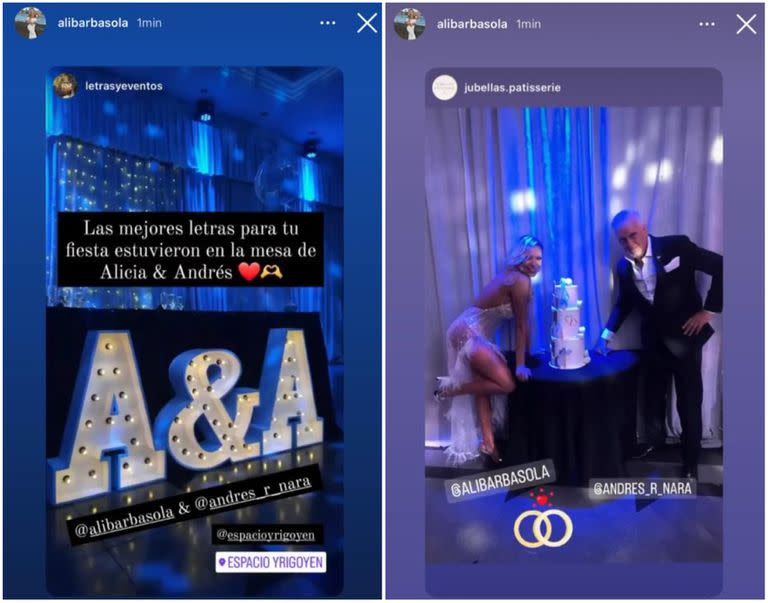 Alicia compartió algunas postales de la boda en sus redes