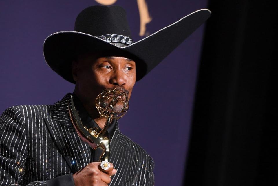 <div class="inline-image__caption"><p><em>Pose</em> actor Billy Porter made history becoming the first openly-gay black man to win Best Actor at the Emmys </p></div> <div class="inline-image__credit">Robyn Beck/AFP/Getty</div>