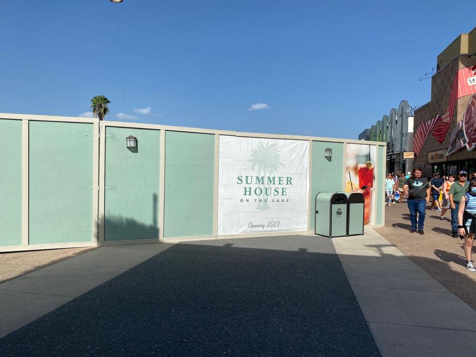 A section of Disney Springs that's under construction as of July 2022.
