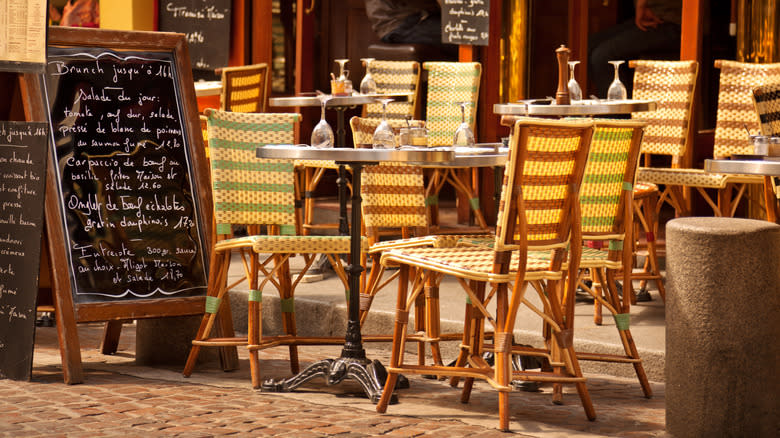 Outdoor tables at a restaurant