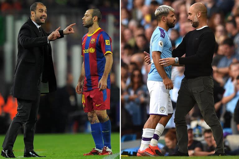 Javier Mascherano y Sergio Agüero, en Barcelona y City, dos piezas trascendentes en dos ciclos de Pep Guardiola