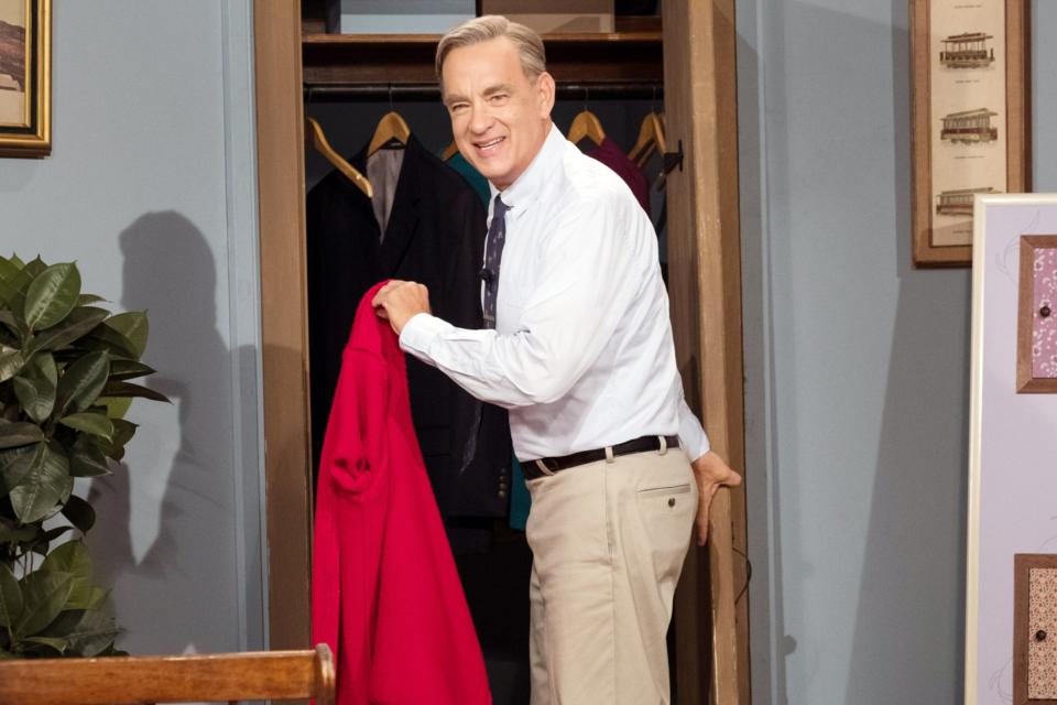 Hanks as Mr. Rogers