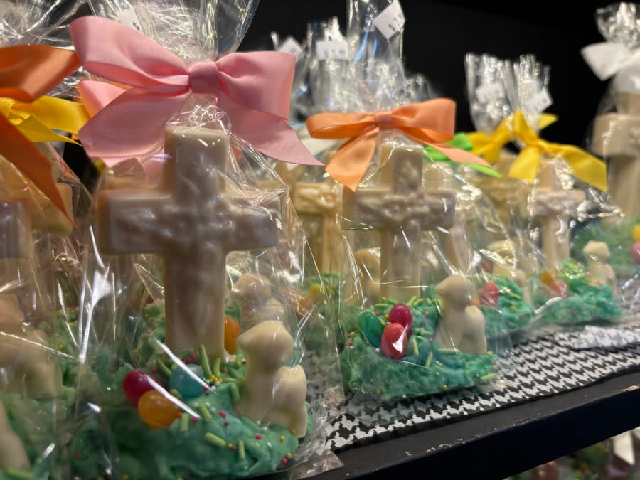 Chocolate crosses at the Lindale Candy Company.