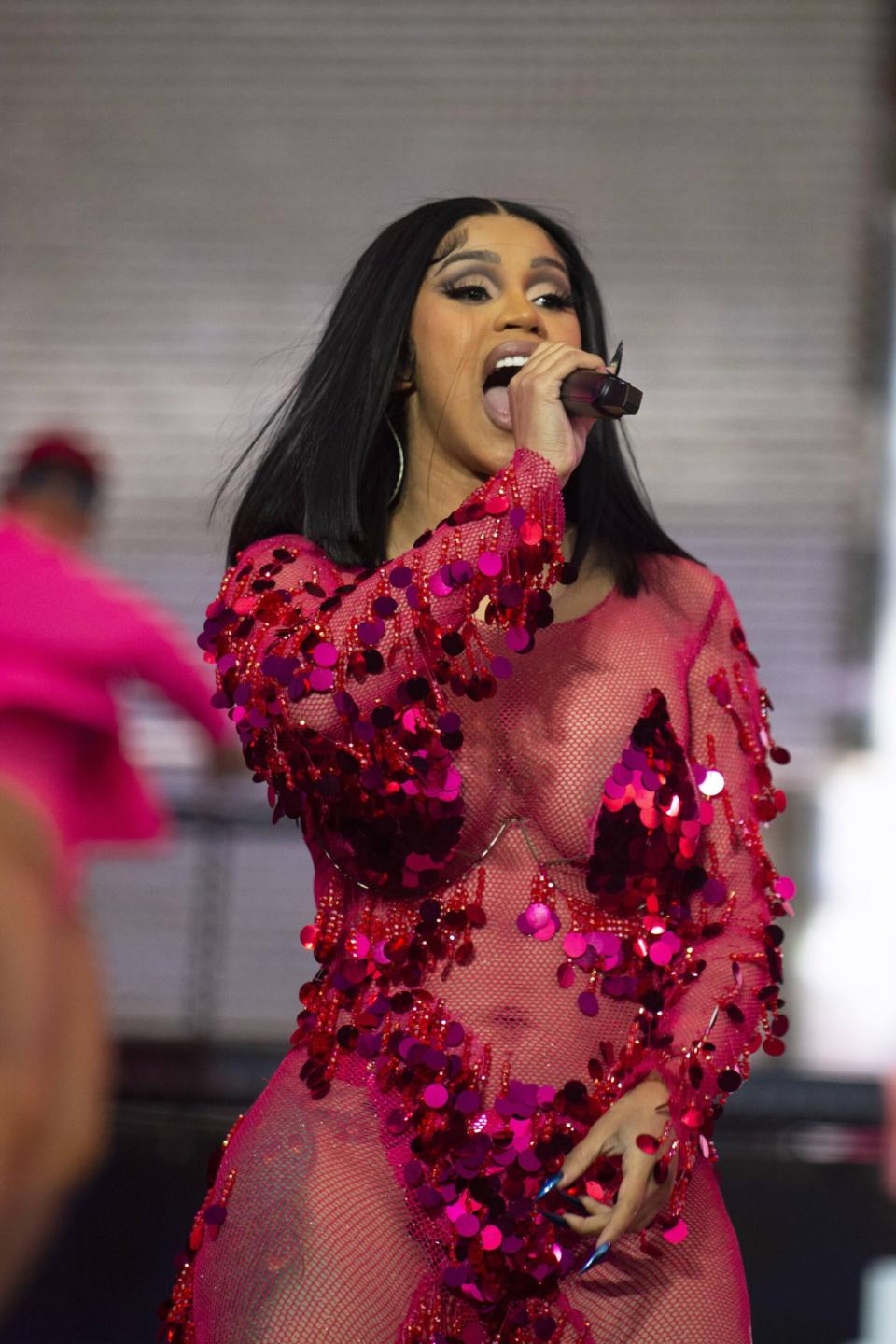 Cardi B seen performing at Wireless festival in London