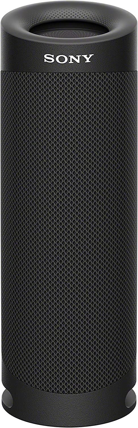 Image of Sony SRS-XB23 EXTRA BASS Wireless Bluetooth Portable Lightweight Travel Speaker against white background.